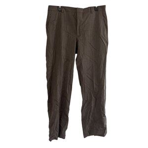 Banana Republic Modern Fit Mens Pinstriped Dress Pants 34/32 Brown Gray